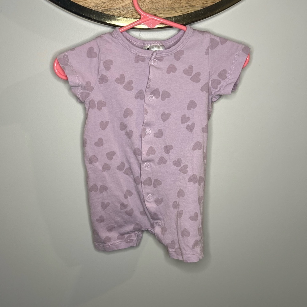 H&M Lavender Heart Print Kids Bodysuit